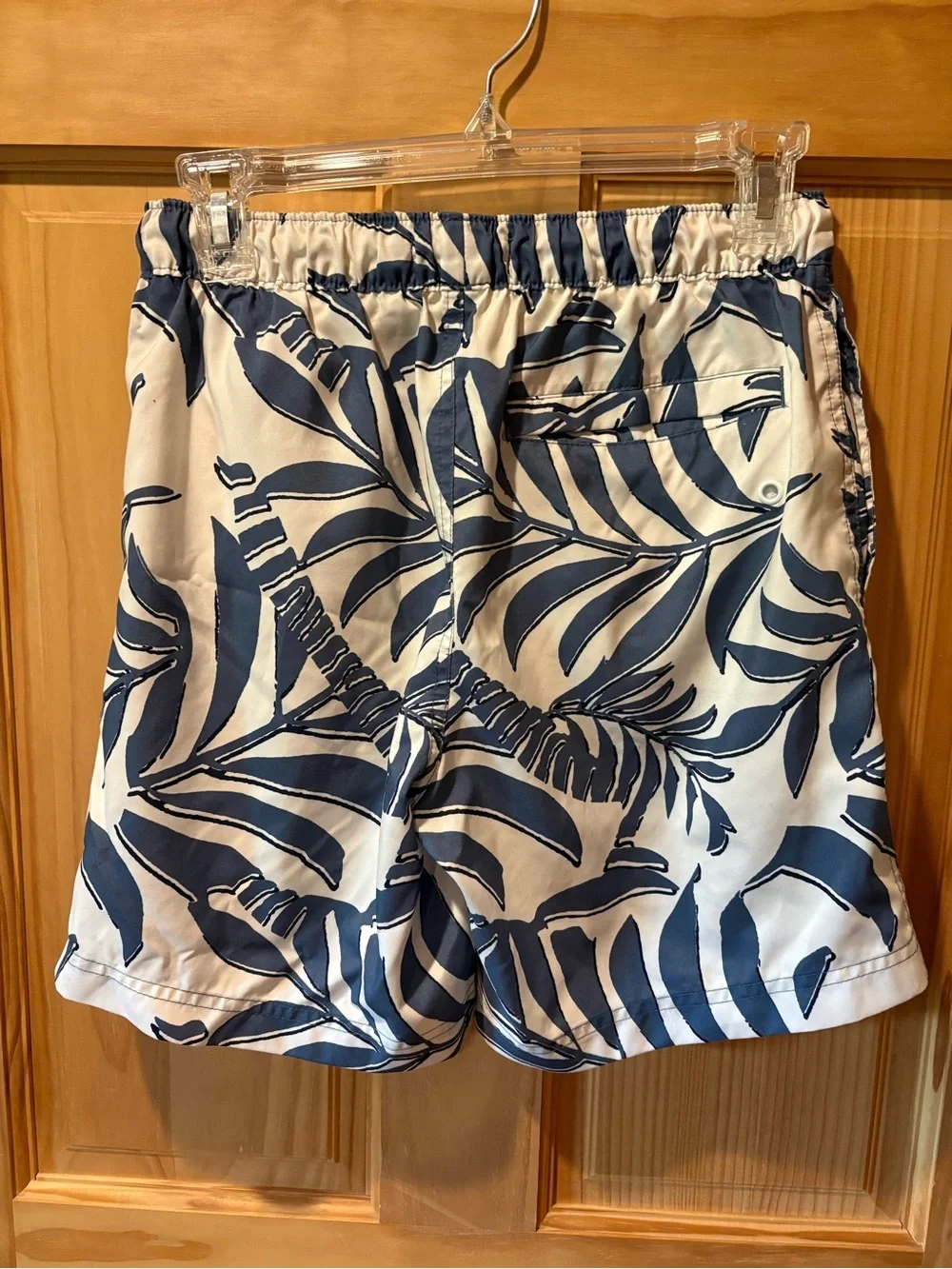 Original Penguin leaf-print volley swim shorts blue off white men’s S